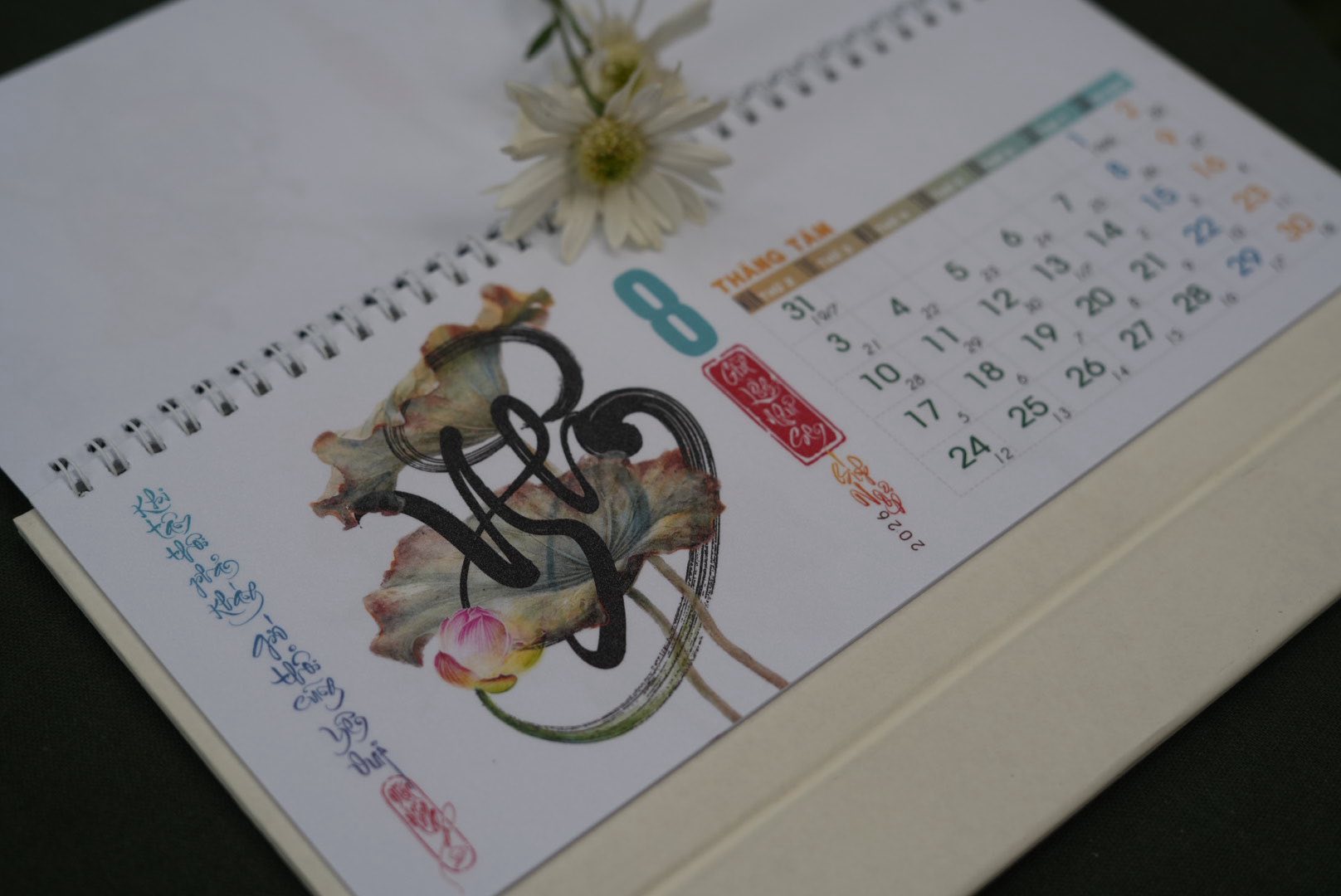 Lịch để bàn 2026 (Cán màn cát)