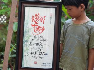 Thư hoạ làng quê - sen | 30cm x 60cm